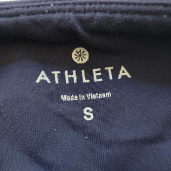 Athleta Size S Navy Mixed Fabric Ankle Warmer Leggings Gym Workout Yoga - Picture 5 of 7